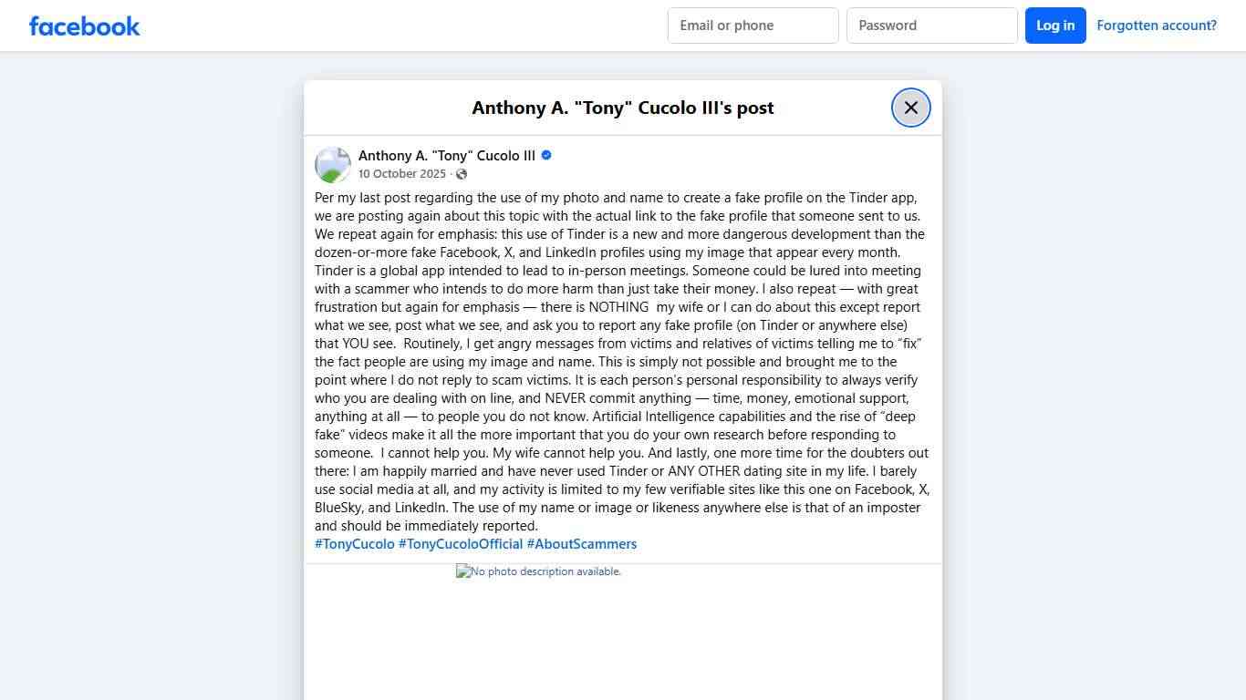 Per my last post regarding... - Anthony A. "Tony" Cucolo III | Facebook